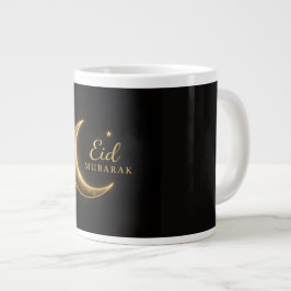 Luxury Gold Crescent Eid Mubarak Mug – Modern Isla Extra Grote Beker