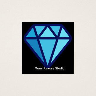 Luxury Gold Diamond Logo Business Card Elegant Vierkante Visitekaartjes