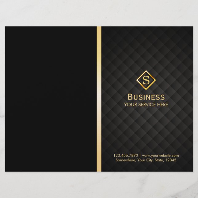 Luxury Gold Diamond Monogram Elegant Bi-Fold (Voorkant)
