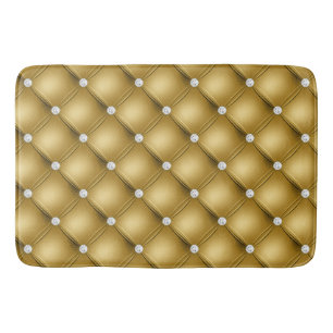 Luxury Gold Diamond Tufted Pattern Badmat