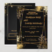 Luxury Gold Editable Modern Wedding Invitation (Devant / Derrière)