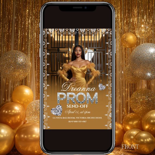 Luxury Gold Elegant Prom Send-Off Invitation