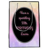 Luxury Gold en roze - 30e verjaardag op maat Medium Cadeauzakje (Voorkant)