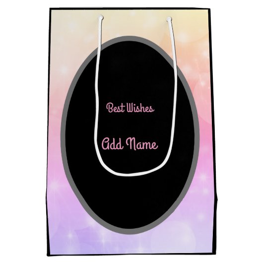 Luxury Gold en roze - 30e verjaardag op maat Medium Cadeauzakje (Achterkant)