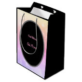 Luxury Gold en roze, speciaal gepersonaliseerd op Medium Cadeauzakje (Achterkant Gekanteld)