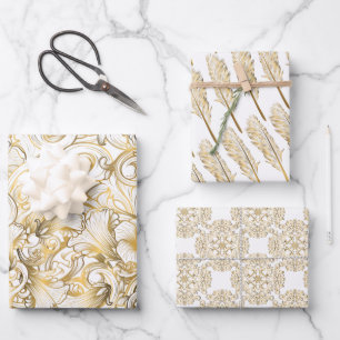 Luxury Gold en White Inpakpapier Vel