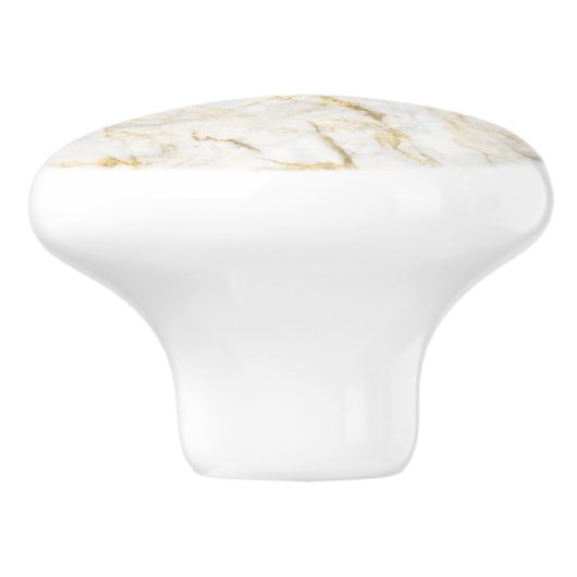 Luxury Gold en witte marmer Keramische Knop (Zijkant)