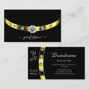 Luxury Gold en zwart met mousserende neushoorns Visitekaartje