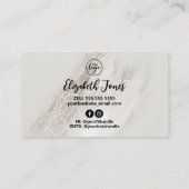 Luxury Gold Fleck White Glitter Visitekaartje (Achterkant)