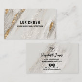 Luxury Gold Fleck White Glitter Visitekaartje (Voorkant / Achterkant)