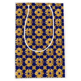 "Luxury Gold Floral Gift Bag – Elegant Wrapping fo Medium Cadeauzakje