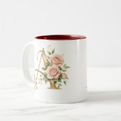 Luxury Gold Floral Monogram A Mug  Premium Elegan (Devant gauche)