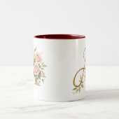 Luxury Gold Floral Monogram A Mug  Premium Elegan (Centre)