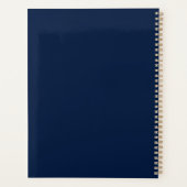 Luxury Gold Floral Navy Blue Wedding Planner (Achterkant)