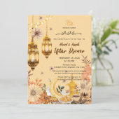 Luxury Gold flowwer Ramadan iftar invitation (Debout devant)