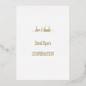 Luxury GOLD FOIL Carte de remerciements de confirm (Verso)