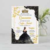 Luxury Gold Foil Quinceañera Invitation (Debout devant)