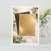 Luxury Gold Foil Wedding Invitation 5x7 | Elegant  (Debout devant)