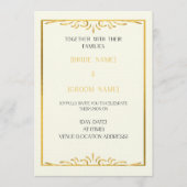 Luxury Gold Frame Wedding Invitation Kaart (Voorkant)