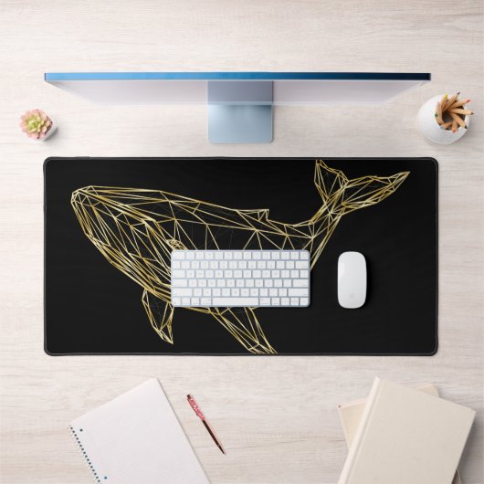 Luxury Gold Geometric Whale Desk Mat (Kantoor 1)