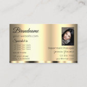 Luxury Gold Glamoureus met Logo en fotostijlvol Visitekaartje (Achterkant)