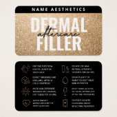 Luxury Gold Glitter Dermal Filler Aftercare Kaart (Voorkant /achterkant)