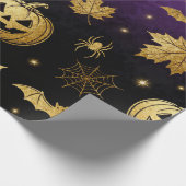 Luxury Gold Glitter Halloween Gift Wrap Cadeaupapier (Hoek)