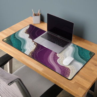 Luxury Gold Glitter Marble Pattern Bureaumat