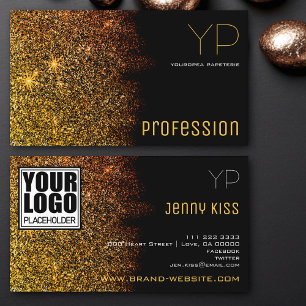 Luxury Gold Glitter met Logo en Mo Modern Visitekaartje