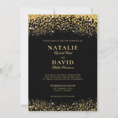 Luxury Gold Glitter op Black Elegant Wedding Kaart (Voorkant)