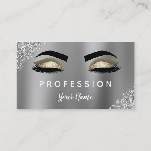 Luxury Gold Glitter Sparkle Makeup Artist Visitekaartje (Voorkant)