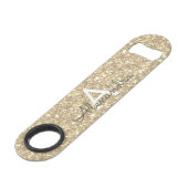 Luxury Gold Glitter & Sparkle Monogram Speed Flessenopener (Voorkant Gekanteld)