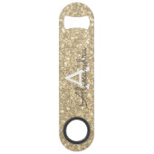 Luxury Gold Glitter & Sparkle Monogram Speed Flessenopener (Voorkant)