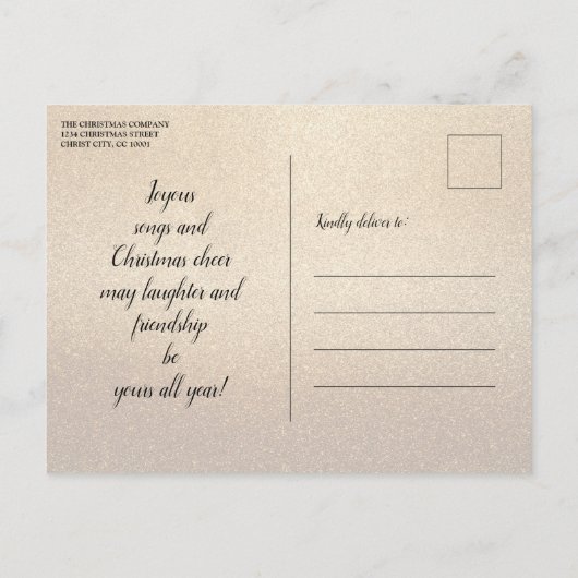 Luxury Gold Glitter - Uitnodiging voor kerstfeestd (Achterkant)