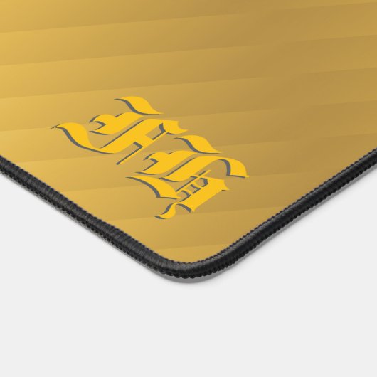 Luxury Gold Gradient Gothic Monogram Executive  Bureaumat (Hoek)