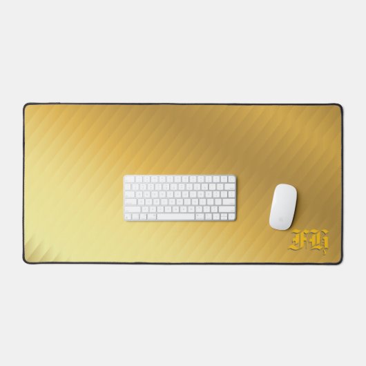 Luxury Gold Gradient Gothic Monogram Executive  Bureaumat (Keyboard & Muis)