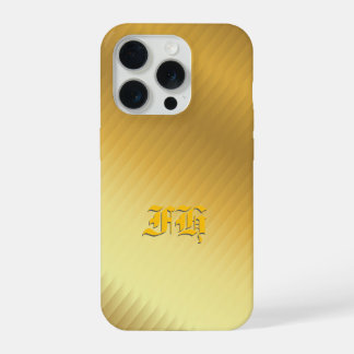 Luxury Gold Gradient Pattern Monogram Gothic Initi iPhone 15 Pro Hoesje