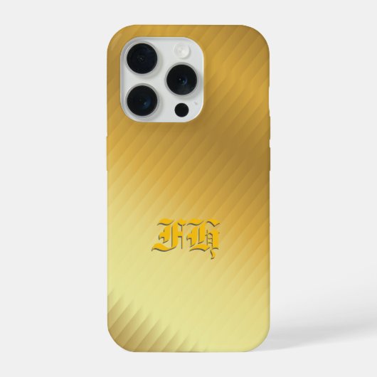 Luxury Gold Gradient Pattern Monogram Gothic Initi iPhone Hoesje (Achterkant)