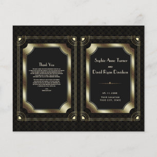 Luxury Gold Great Gatsby Art Deco Wedding Program