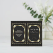 Luxury Gold Great Gatsby Art Deco Wedding Program (Staand voorkant)