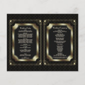 Luxury Gold Great Gatsby Art Deco Wedding Program (Achterkant)