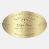 Luxury Gold  hart elegante productlabels Ovale Sticker (Voorkant)