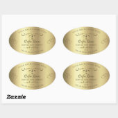 Luxury Gold  hart elegante productlabels Ovale Sticker (Vel)