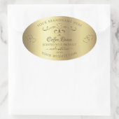 Luxury Gold  hart elegante productlabels Ovale Sticker (Tas)