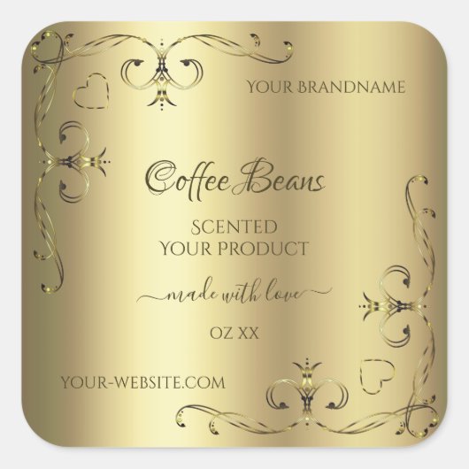 Luxury Gold  hoeken Elegant Product Labels (Voorkant)