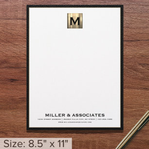 Luxury Gold Initiaal Business Letterhead Briefhoofd