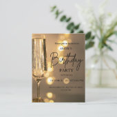 Luxury Gold Lights Birthday Invitation (Debout devant)