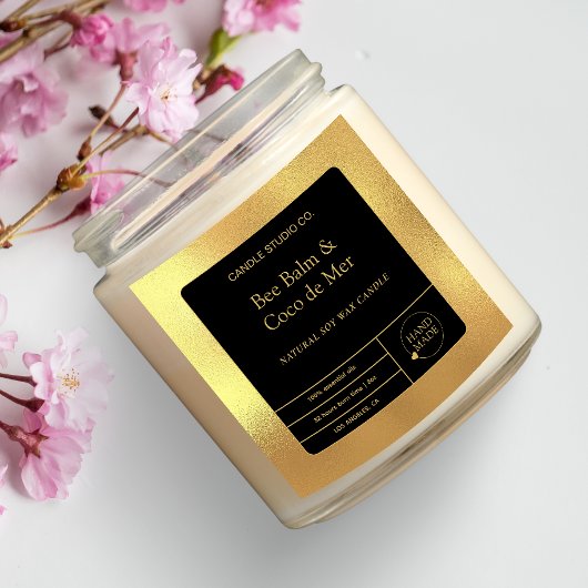 Luxury Gold Lijst & Script Candle Sticker Label
