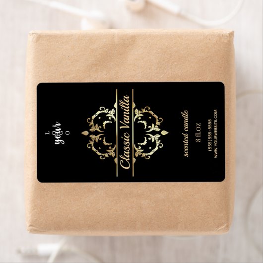 Luxury Gold Lijst - Verticaal gecentreerde kaars Etiket (Insitu)