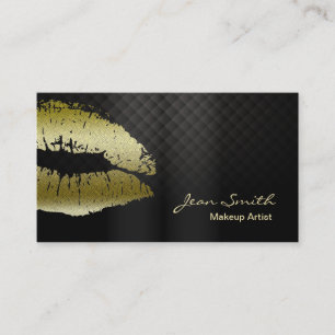 Luxury Gold Lips Makeup Artist Visitekaartje